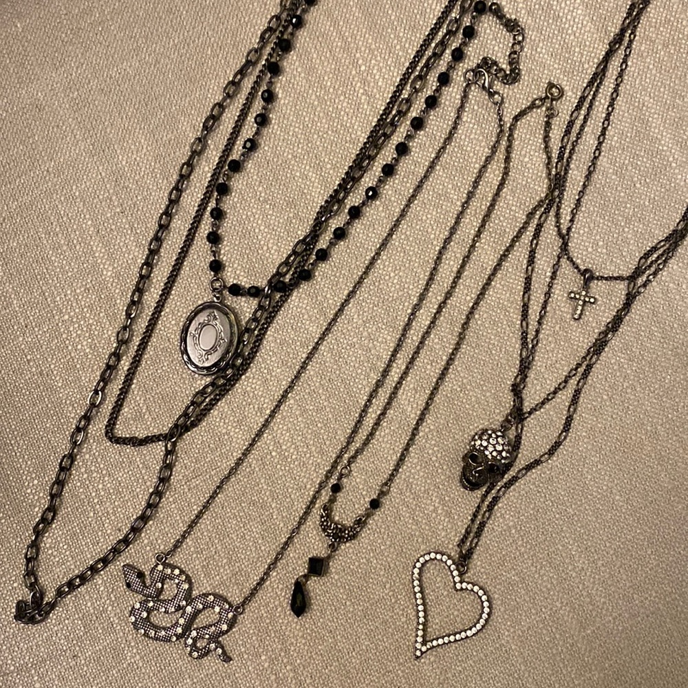 Goth aesthetic bundle of necklace